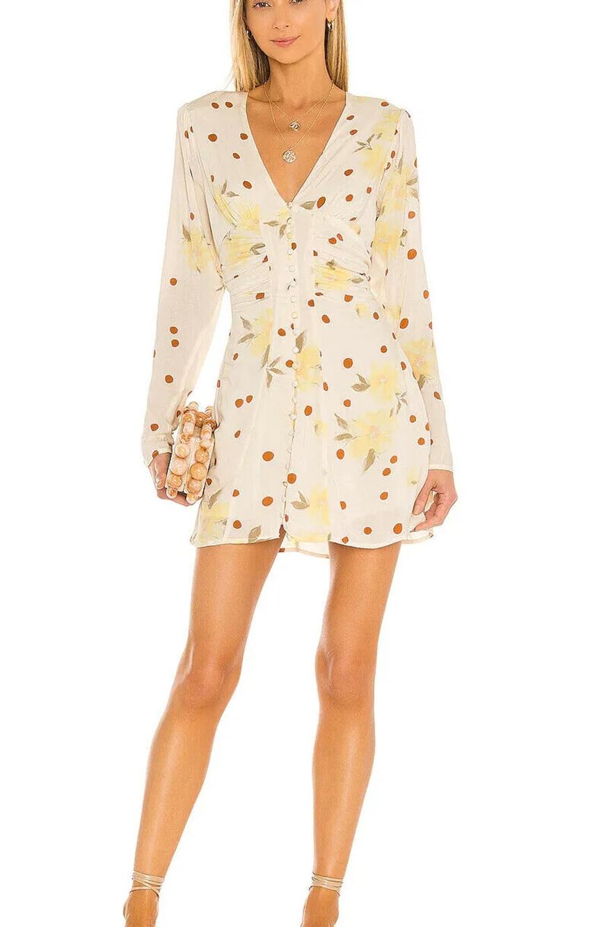 Free People Date Night Mini Dress Sunshine Combo XS women A010421
